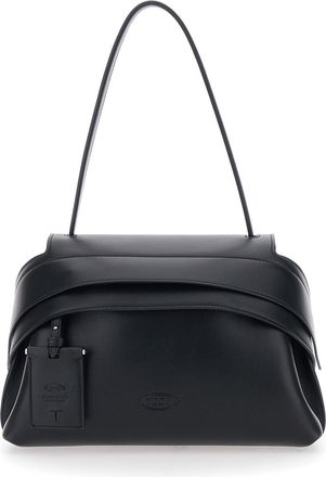 Tod's Black Leather Wav Small Shoulder Bag