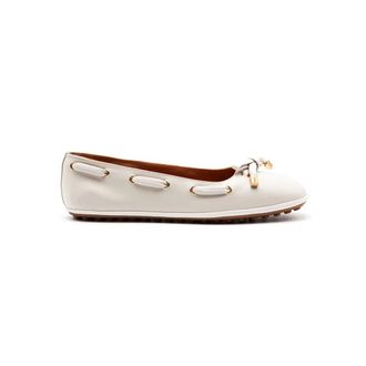 Tod's Tods, Ballerinas, female, White, Size: 7 1/2 US Nappa Leather Ballet Flats