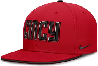 Nike Cincinnati Reds City Connect True Nike Mens Dri-FIT MLB Fitted Hat in Red | NB18041NRED-1JW