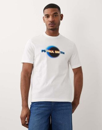 Paul Smith T-shirt casual bianca con stampa grafica eclissi-Bianco