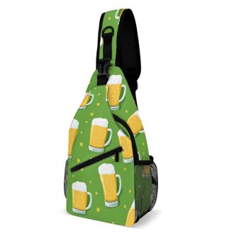 Generic Beer Mugs Funny Unisex Shoulder Bags Casual Crossbody Chest Bag Sling Backpack for Hiking Cycling Travel