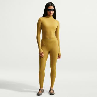 Nike Womens SKIMS Weightless High-Waisted V-Panel Leggings in Yellow | IR5066-338