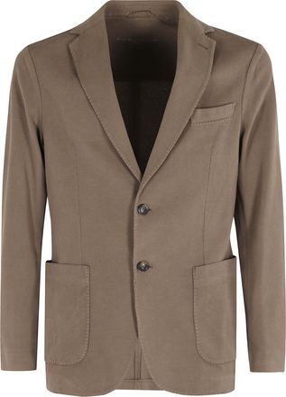 Circolo 1901 Dark Brown G. Dyed Patch Pocket Cotton-Blend Blazer