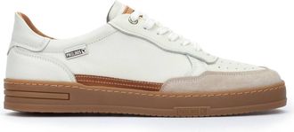 Pikolinos Womens Xativa Leather Lace-Up Sneaker In Off White