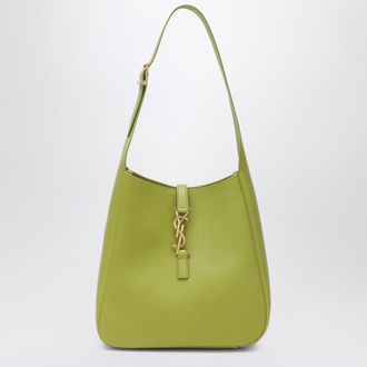 Saint Laurent Small lime-coloured LE 5 &Agrave; 7 bag in textured leather