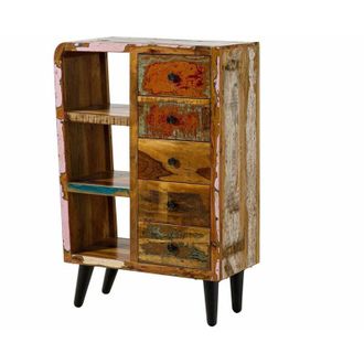 Massivmoebel24 Sixties 105 Madia in legno riciclato - laccato 79x40x116