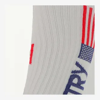 Autry Logo-Striped Stretch Cotton Socks - White