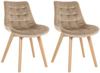 Clp Set de 2 Sillas de comedor en Terciopelo Marr&oacute;n