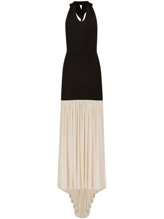 Nina Ricci halterneck sleeveless maxi dress - women - Viscose - 40 - Black