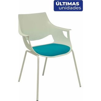 Piqueras y Crespo Piqueras Y Crespo - Pack 3 Sillas Saceruela Carcasa Blanca Asiento Azul