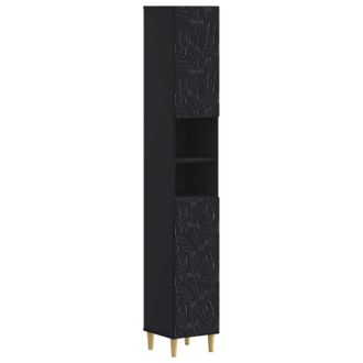 vidaXL Armario De Ba&ntilde;o Con Estante Abierto Delft Negro Vidaxl