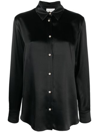 Forte_Forte Camicia con effetto satinato - Nero