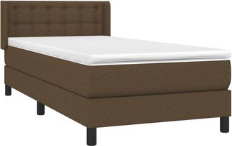 vidaXL Cama Box Spring Con Colch&oacute;n Tela Marr&oacute;n Oscuro 100x200 Cm Vidaxl