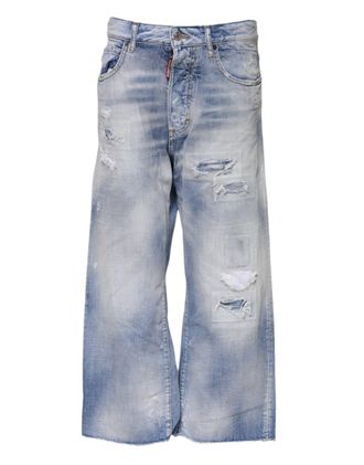 Dsquared2 Dsquared&sup2; Washed High Waist Wide Leg Womens Jeans