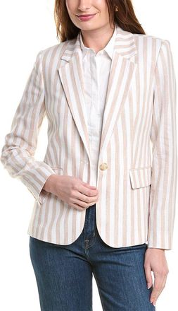 Elie Tahari The Helena Striped Linen-Blend Blazer