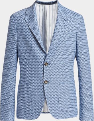 Etro Men & apos;s Roma Honeycomb Cotton Two-Button Sport Jacket