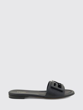Fendi Mules Baguette in pelle con monogramma FF e tacco basso