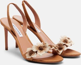 Aquazzura Sandalias Passionflower de rafia con cuentas