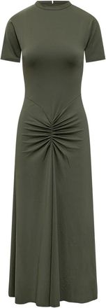 Victoria Beckham Kleedjes, Dames, Groen, 2Xs, Leer, Groene Jersey Jurk met Centrale Ruching