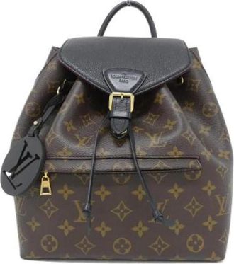 Louis Vuitton Pre-owned Monogram Montsouris Backpack - Dames - Vintage Rugzakken - Bruin - ONE Size - Leer - Vintage
