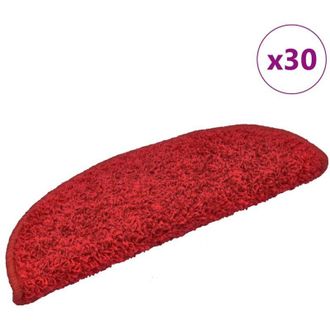 vidaXL Felpudos Para Escaleras (30 Unidades, 65 X 21 X 4 Cm), Color Rojo, Semicirculares, Grandes Vidaxl