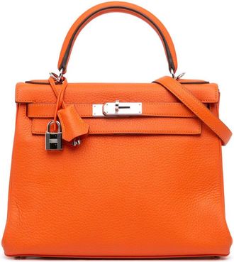 Hermès 2014 Togo Kelly II Retourne 28 satchel - women - Calf Leather - One Size - Orange