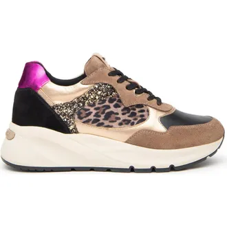 Nero Giardini Lace-Up Sneaker in Mocha Multi at Nordstrom, Size 8Us