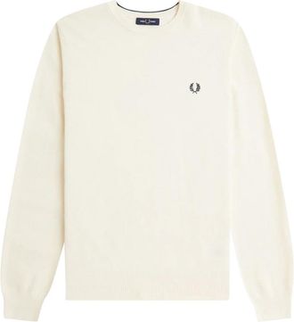 Fred Perry Pique Stitch Pullover - Heren - Sweatshirts - Beige - S - Katoen - Hoodies & sweatvesten