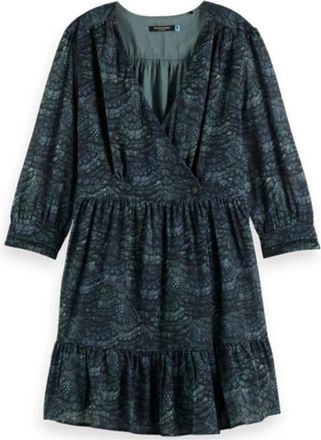 Scotch & Soda Jurk - Dames - Korte kleedjes - Groen - XS - Polyester - Kleedjes