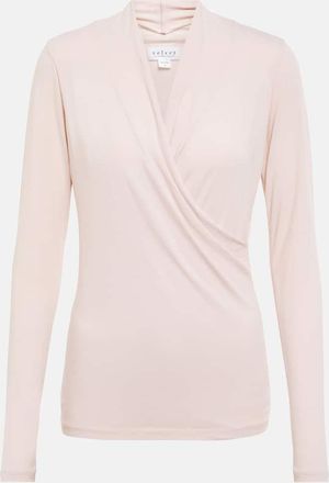 Velvet Meri draped cotton-blend top