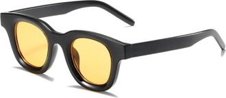 Generic Small Frame Men Outdoor Sunglasses Sports Women Commuter Vacation Sun Glasses(Yellow)