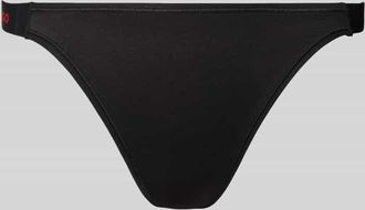 HUGO BOSS String mit seitlichen Label-Bundeinsätzen Modell HUGO ID STRING in Black, Größe XL