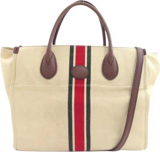Gucci Pre-owned Tote Bags, female, Beige, Size: ONE SIZE Pre-owned Vintage Tote Bag