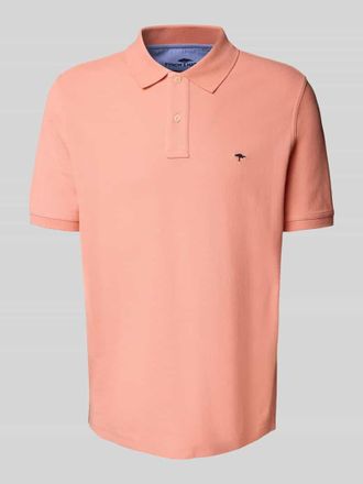 Fynch-Hatton Fynch-Hatton Regular Fit Poloshirt mit Logo-Stitching in Lachs, Größe XXL