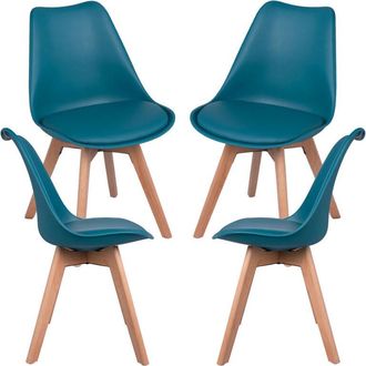Regalos Miguel Regalos Miguel - Packs Sillas Comedor - Pack 4 Sillas Synk Basic - Verde azulado