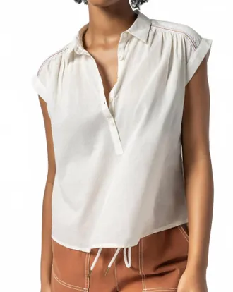 Lilla P Womens Easy Yoke Blouse In Ecru