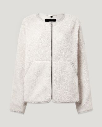 Belstaff Prue Fleece Jacket Womens Lightweight Fleece Silver Birch Size XL