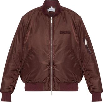 Off-white Insulated Logo Jacket - Dames - Bomber jackets - Rood - L - Leer - Jassen