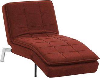 Beliani Beliani - Chaise Longue Tessuto Imbottito Rosso Schienale e Poggiapiedi Regolabili Loiret