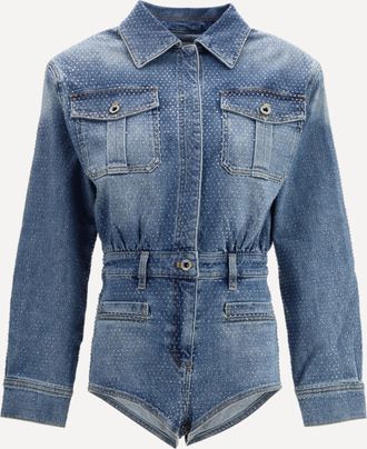Self Portrait Giacca in denim con strass Woman 8