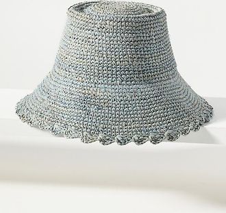 Wyeth Nyc Scalloped Straw Bucket Hat