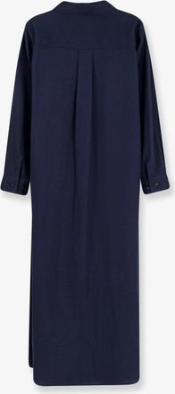 Hev&ograve; Womens Chemisier Dress Blue Linen