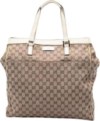 Gucci Pre-owned Vintage Tote Bag - Dames - Vintage Shopper - Beige - ONE Size - Vintage