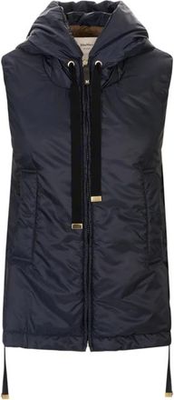 Max Mara Greengo Kort Gilet - Dames - Bodywarmers - Blauw - XS - Wol - Jassen