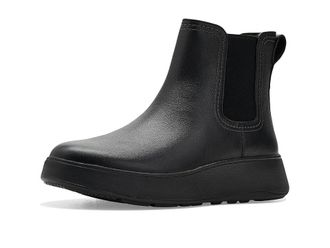 FitFlop F-Mode Stitch Warm Tumbled-Leather Chelsea Boots Womens Boots Black : 8.5 M (B)
