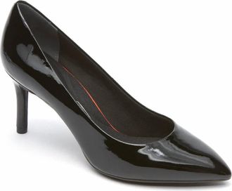 Rockport Womens Total Motion 75Mm Pointed Toe Heels - Wide In Black Patent