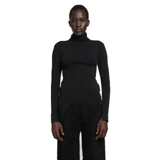 Thom Krom Stretch Cotton Modal Turtleneck Top