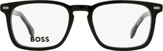 HUGO BOSS B1368 Rectangular Acetate Eyeglasses - Black