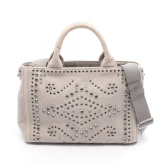 Prada Gray Denim Tote Bag (Pre-Owned)