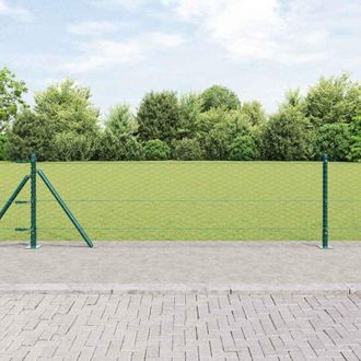 vidaXL Vidaxl - Reja Con Postes Verde 0.6 X 50 M Acero Recubierto De Pvc